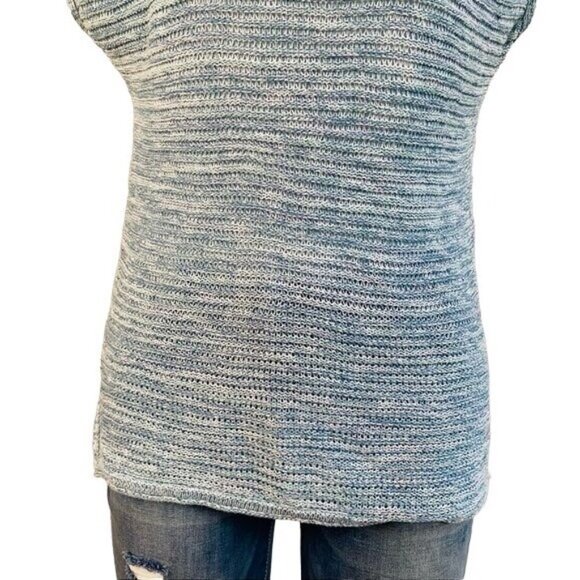 Old Navy Blue Knit Comfy Cap Sleeve Sweater Top Size XS - Picture 3 of 10